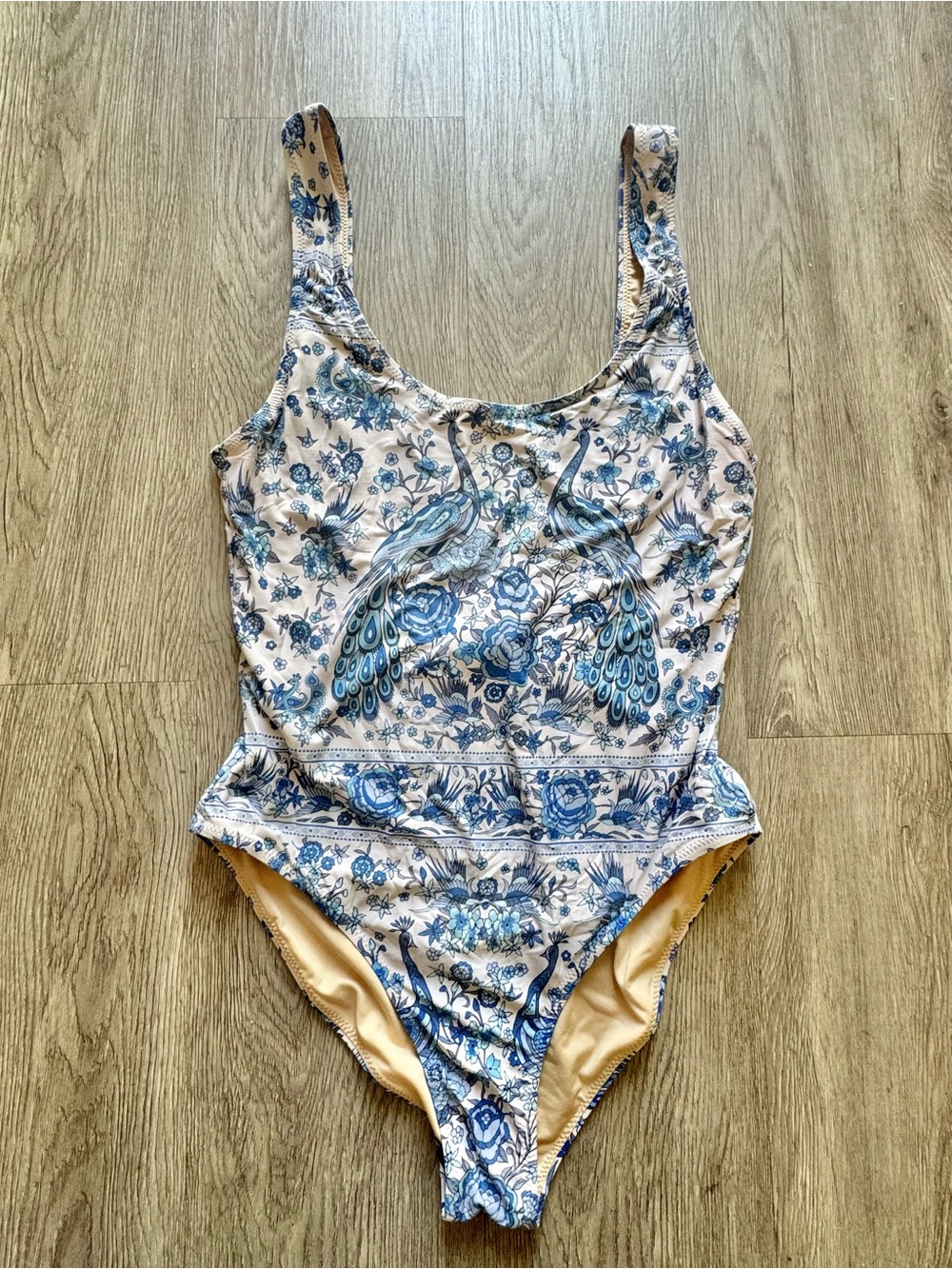 Spell & Gypsy One-Piece Swimsuit in Cream and Blue Floral - Picture 3 of 6